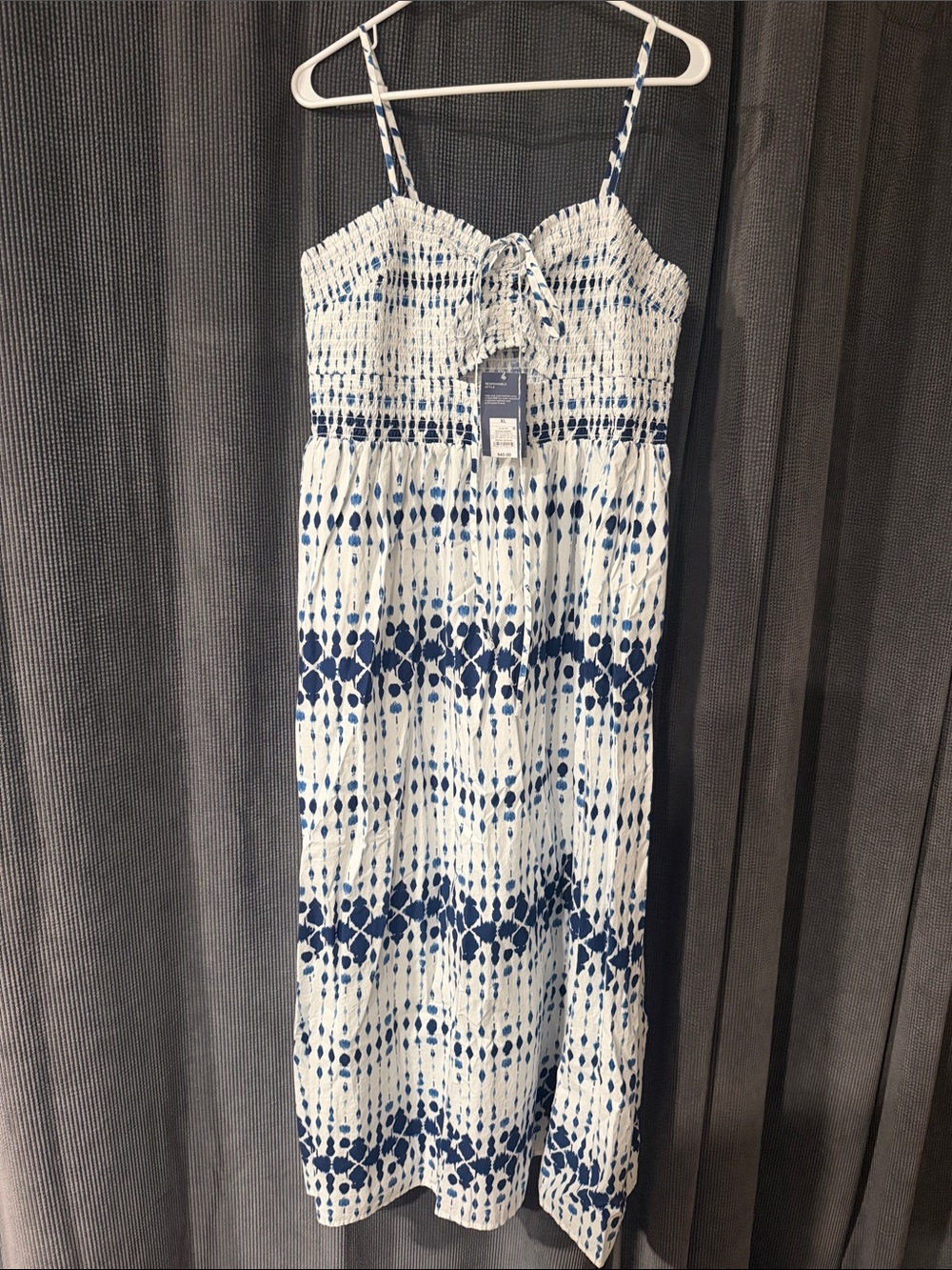 Universal Thread Blue & White Tie-Dye Midi Dress